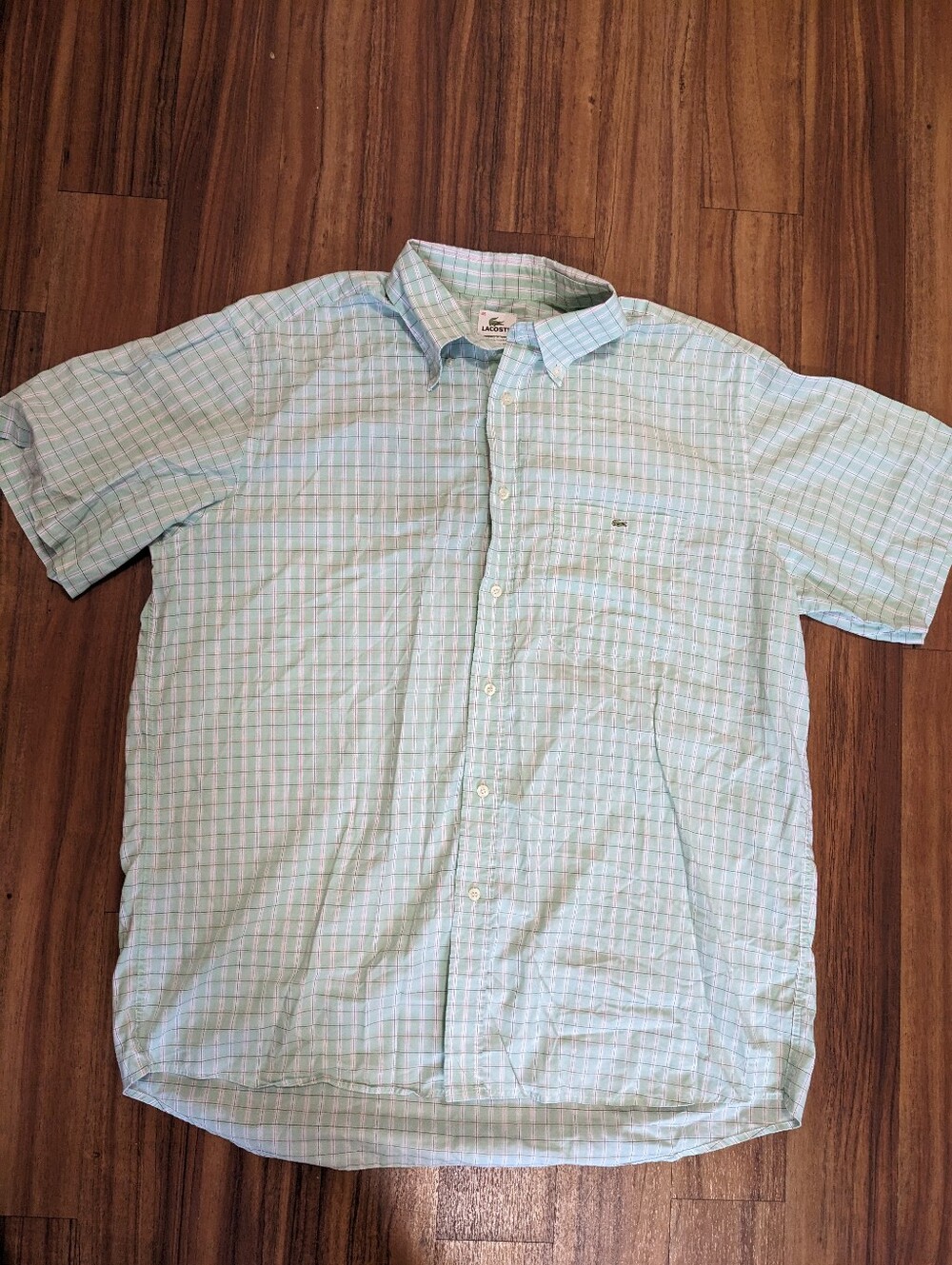 Lacoste Plaid Short Sleeve SS Button Up Down